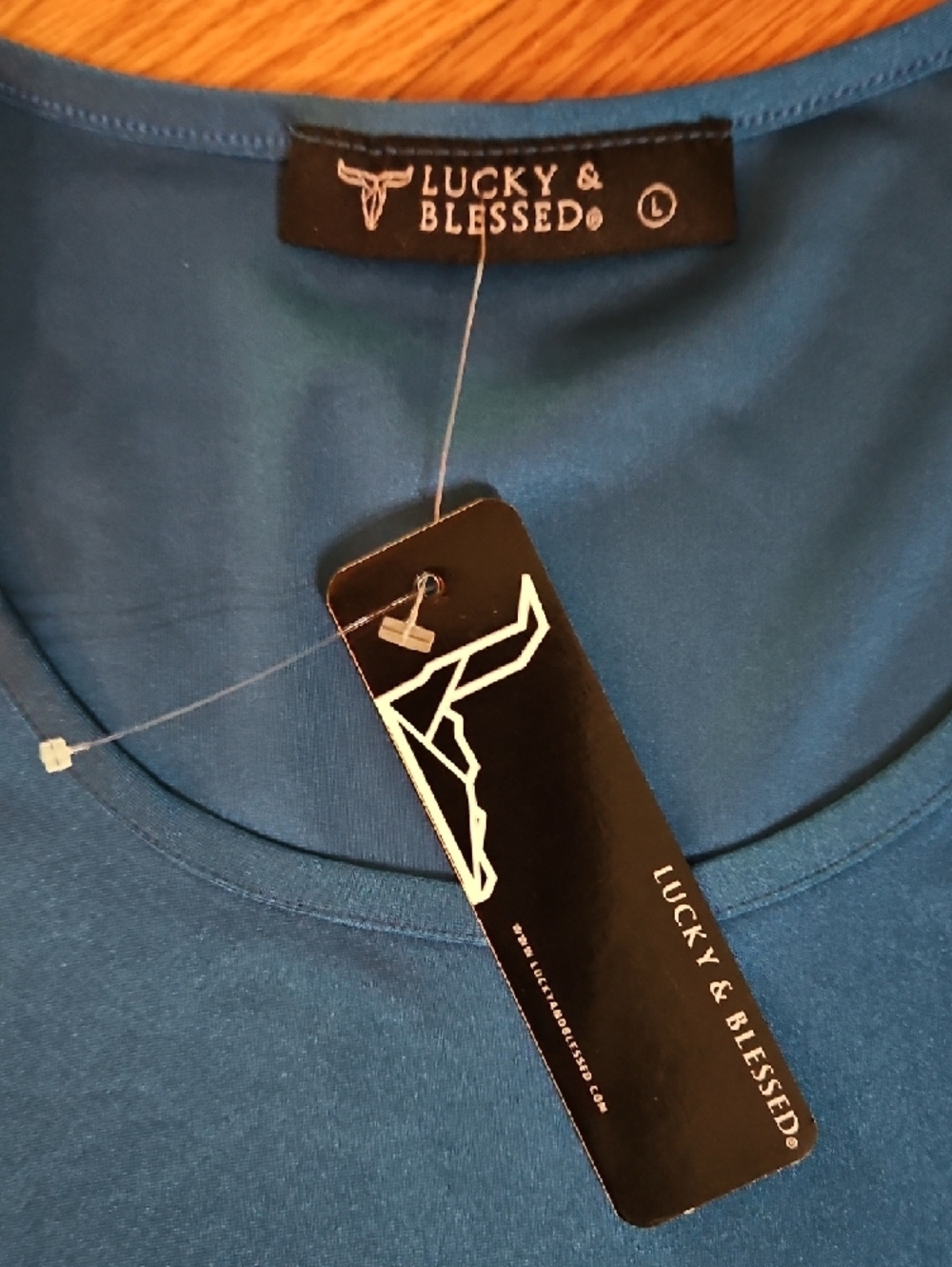Lucky & Blessed Teal Blue Scoop Neck Tunic NWT - Picture 2 of 4